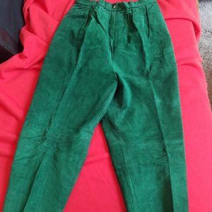 Wilsons Vintage 1990's Green Suede Slacks
